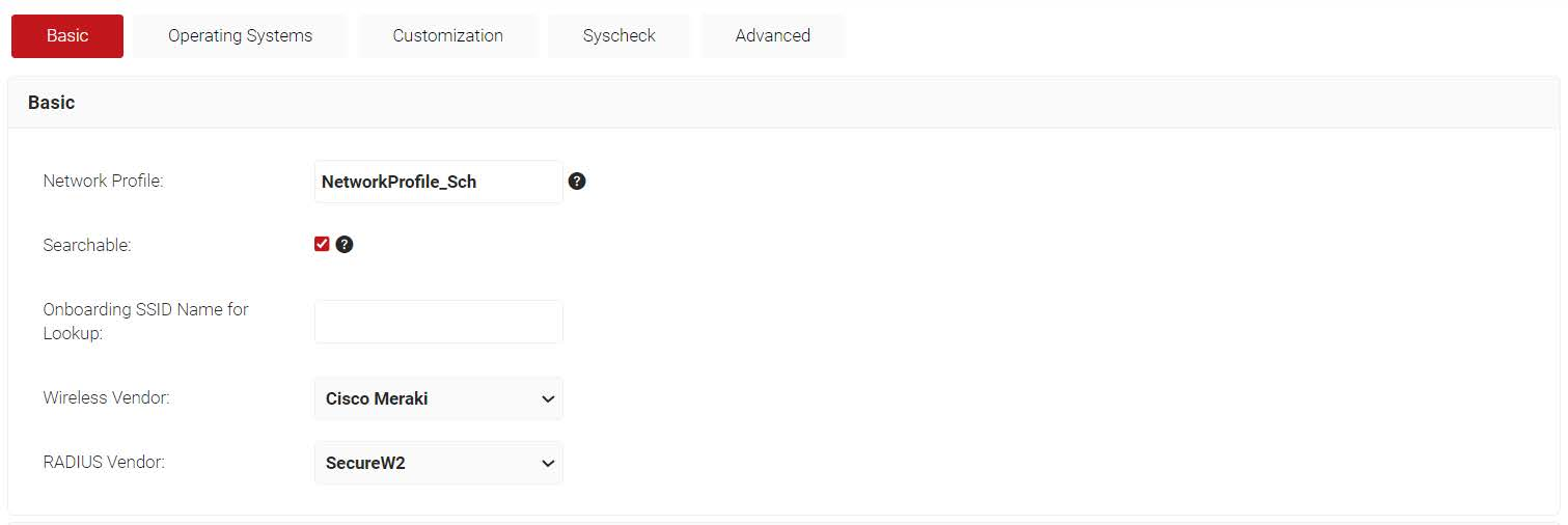 JoinNow Management Portal — Device Onboarding > Network Profiles