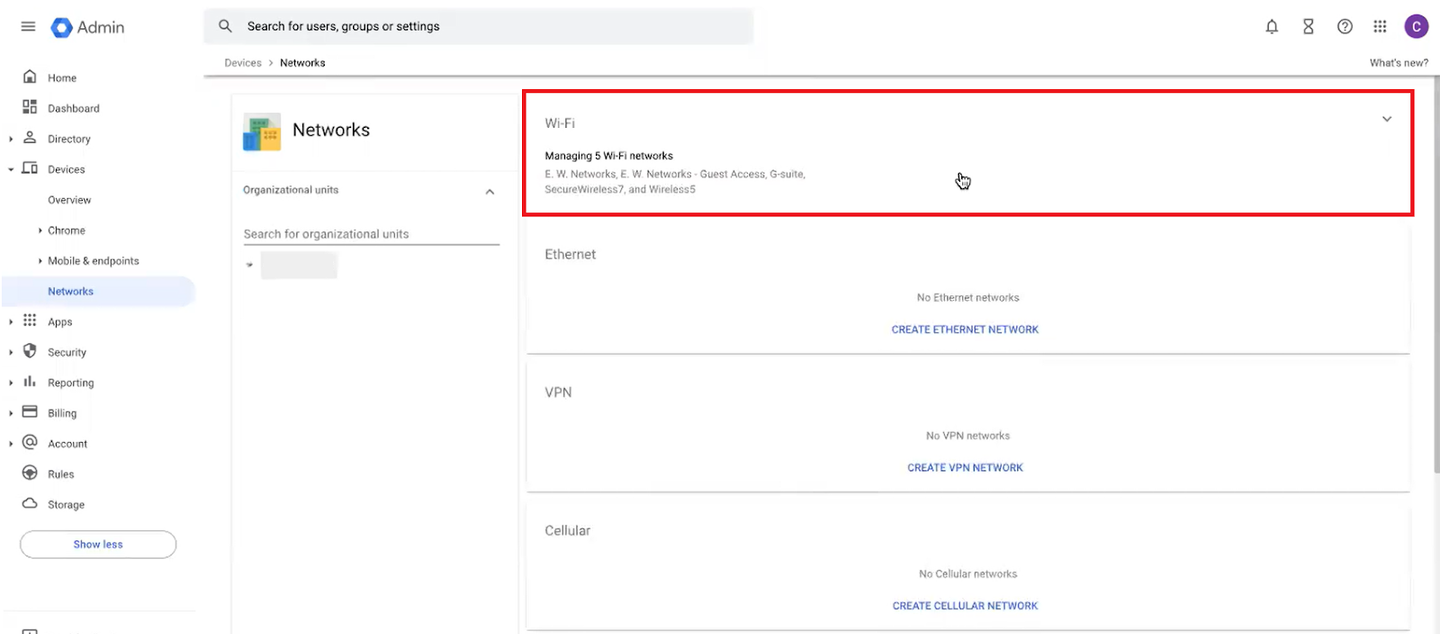 Add Wi-Fi — Platform access and Details