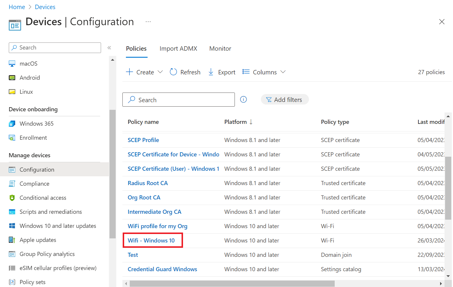 Configuration settings — Edit link